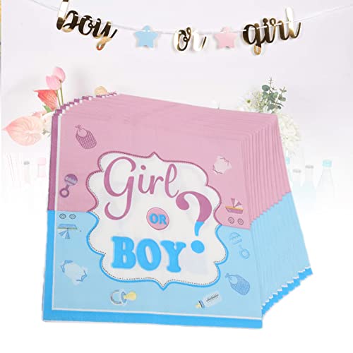 Guardanapo de Portabilidade para Fontes de Festa de bebê, Gênero Revela 32 Peças de Guardanapo Leve