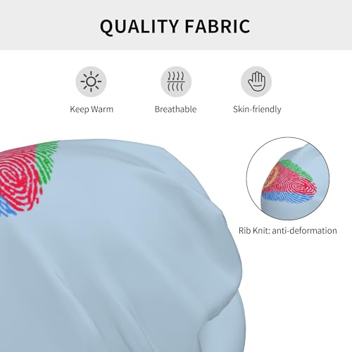 Eritrea DNA Fingerprint Children Hip Hop Knitted Hat Kids Elastic Leisure Knit Cap Warm Sleep Beanies Black3