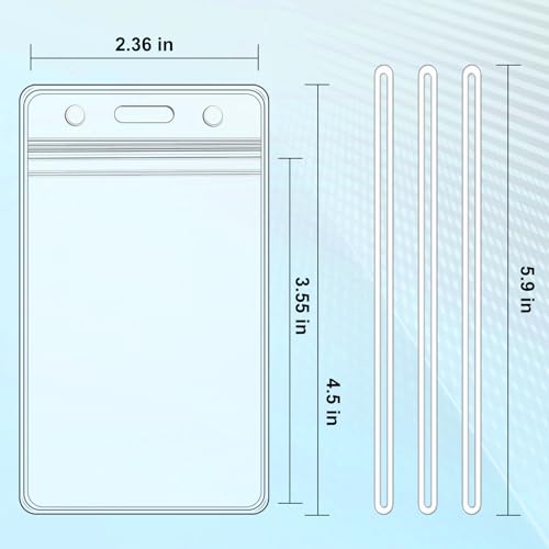 10 Pack Clear Plastic Luggage Bag Tag Holder Badge Label Tag Holder with 10 Pack Luggage Loops Straps for Office Business Travel Supplies - Thumbnail 2