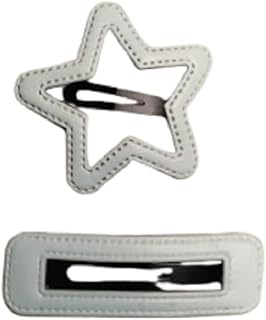 Baby Blue hair clip set with star and rectangular designs