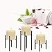 smtyle Halloween Pillar Candle Holders Set of 3 Candelabra Ideal for LED Candles 4 Lines with Black Iron