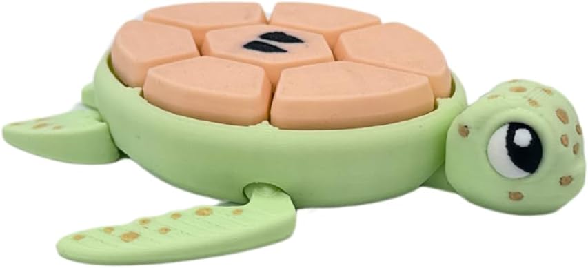 Fruit Turtle Fidget Clicker, Mechanical Keyboard Clicker Shell, Sensory & Anxiety Stress Relief, and Cute Designs (Apple)