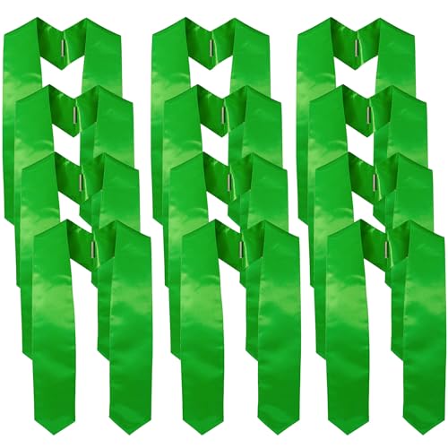 Image of GraduationMall 12 Pieces 72 Inch Plain Graduation Stole Bulk Sublimation Blank Honor Graduation Sash Unisex Adult
