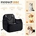 PulseFay Dog Booster Car Seat for Small/Medium Size, Memory Foam Dog Car Seats, Detachable Booster Cushion, Two Side Pockets, Safety Straps, Washable Pet Car Seat (Black)