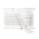 Mandala Crafts Elastic Sequin Ribbon Trim - 1 Inch Clear Sequin Elastic Trim for Sewing Dress Headband - 10 Yards Fabric Metallic Stretch Sequins Band