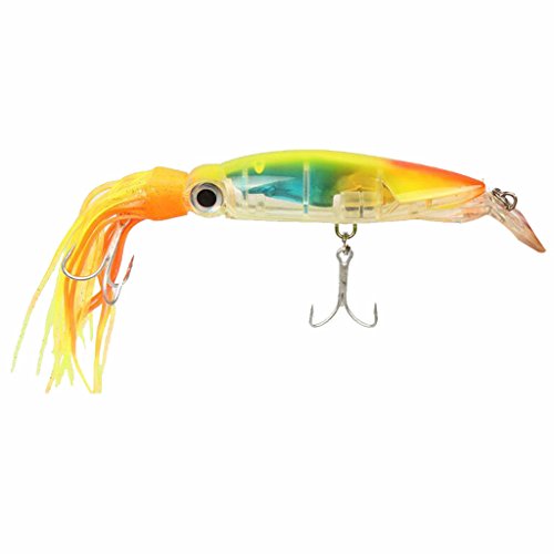 Gazechimp Jig Calmar Leurre de Pêche à la Traîne Hameçon Crochet - Jaune