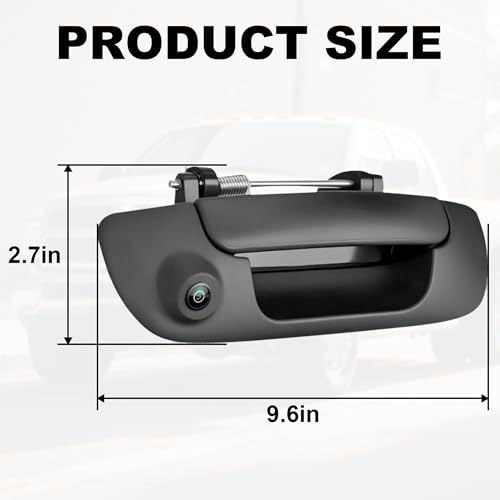 Image of PartsFlow Rear View Backup Tailgate Handle Camera Compatible with 2002-2008 Dodge Ram 1500 & 2003-2009 Ram 2500 Ram 3500 - Textured Black Latch Handle, Replace# 55276237AA