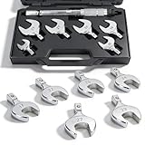 Nimomo Drehmomentschlüssel Hahnenfußschlüssel set, 2-60Nm HVAC Wechselbare Drehmoment Gabelschlüssel Maulschlüssel set mit 17/22/24/26/27/29mm Offenes Ende, für Mini-Split-Klimaanlagen, Rohrleitungen