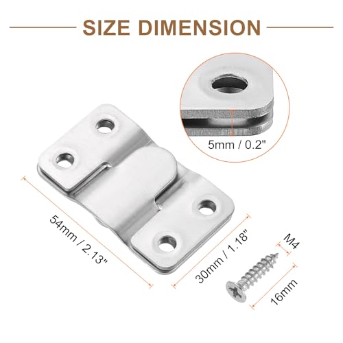 Image of uxcell 2 Pairs Flush Mount Bracket, 54 x 30mm Heavy Duty Picture Hanger Z Clip Bracket Interlocking Photo Frame Hook with Screw for Picture Display Art Gallery Wall Mount, Silver