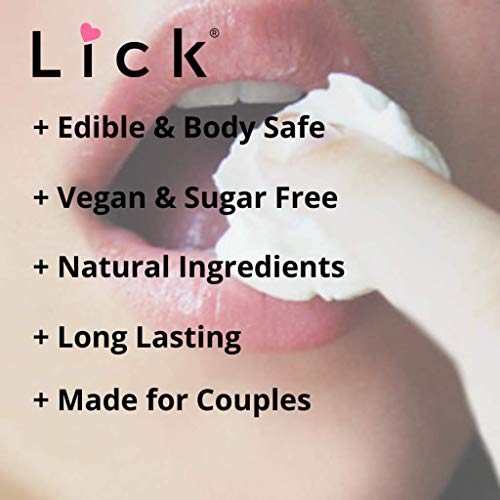 Lick Whipped Cream Flavored Massage Oil &ndash; Light Dessert-Inspired Edible Massage Oil, Body-Safe Formula with Vitamin E, Silky Glide for Couples Massage Moments, 4 oz