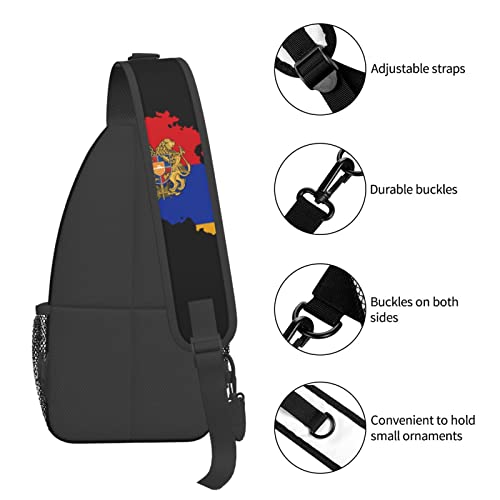 Mochila Sling con mapa de bandera armenia unisex miniatura 6