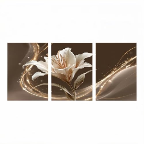 Diamond Painting Fleur Triptyque 40x60cm | Kit Broderie Point de Croix Adulte