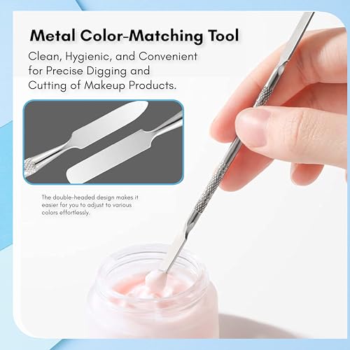 Beauté Secrets Cosmetic Makeup Palette, Premium Stainless Steel Metal Rectangle Makeup Mixing Palette with Spatula Artist Tool for Mixing Foundation/Eye... - Image 3