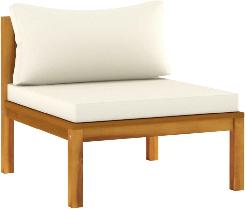 vidaXL Patio Lounge Set 7 Piece, Patio Furniture Set for Outdoor Garden, Sectional Sofa with Cushions, Corner Sofa, Retro Style, Solid Wood Acacia