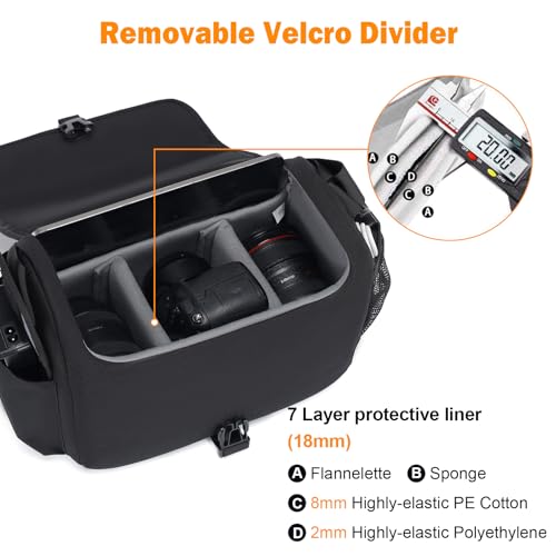 Bolsa para cámara DSLR grande CADeN negra miniatura 3