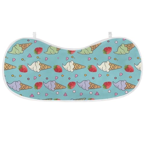 Ice Cream Burp Cloths Muslin Baby Washcloths Soft Absorbent Burping Cloths for Babies Girl Washable Quick Dry Burp Rags Baby Girl Essentials Newborn Face Towels Bibs for Infant 1 Pack3