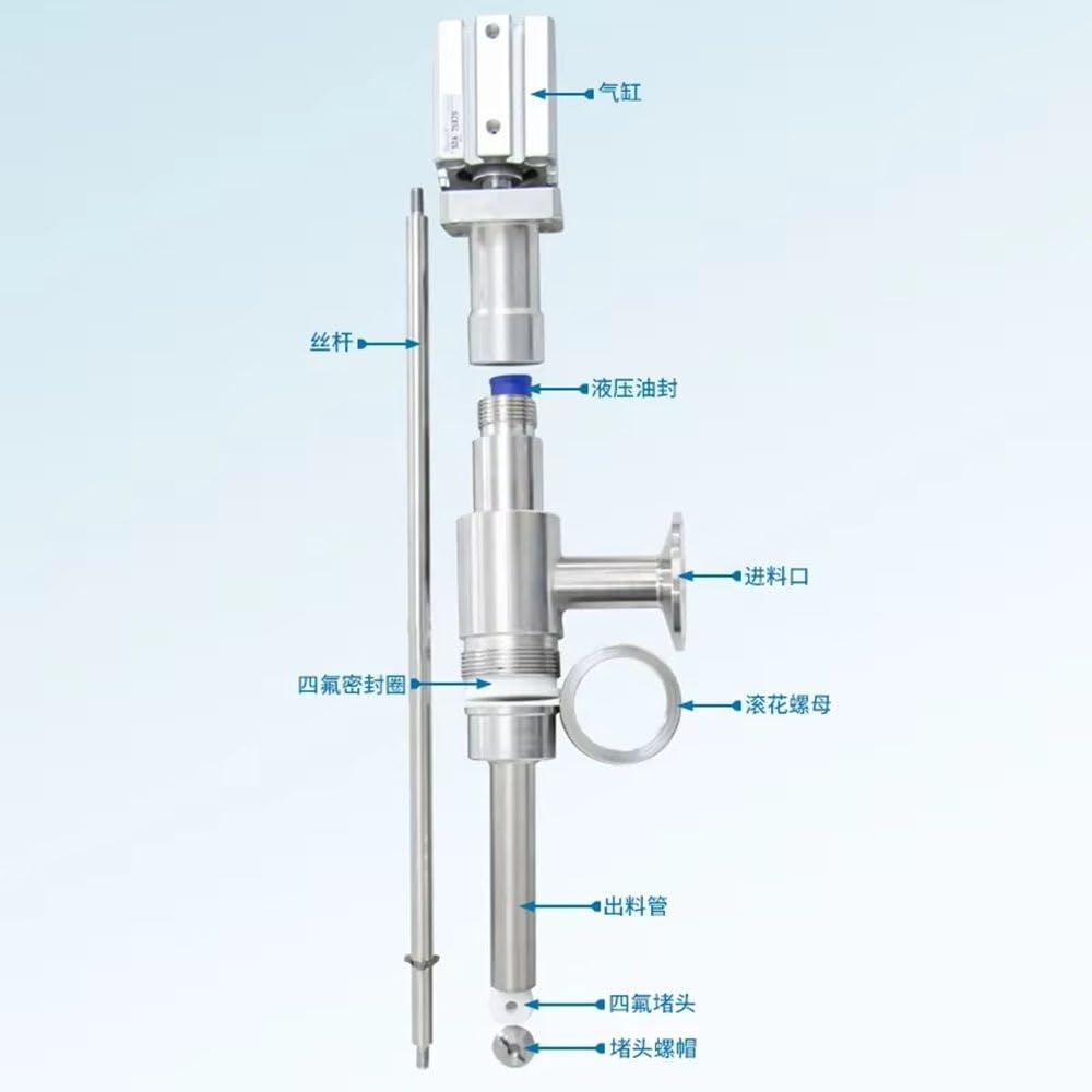 Cabezal De Llenado Antigoteo SS304 Con Válvula Extendida 1 Pieza | For máquina de llenado de líquidos - Piezas neumáticas antiespumantes(50.5 L230 OUTLET12MM)