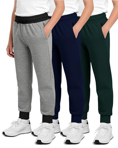 Real Essentials Boys' Cotton Fleece Jogger Sweatpants