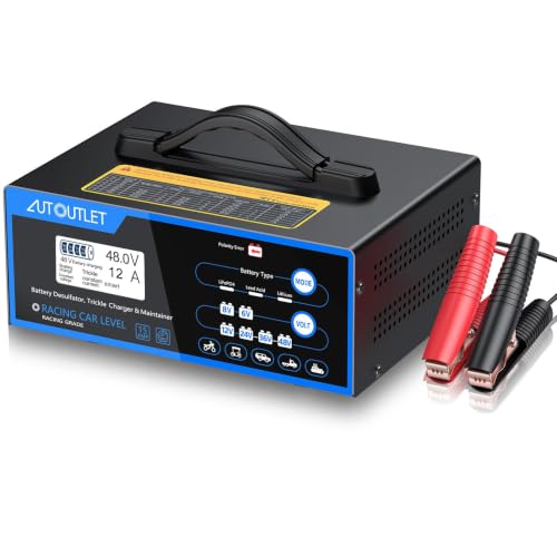 Image of AUTOUTLET 0-12A Automotive Battery Charger for 6V /8V /12V /24V /36V /48V