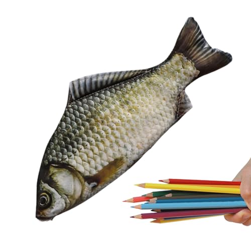 Bolsa de lápis de peixe, estojo de lápis de peixe novidade,Estojo bonito para carpa Crucian | Organizador de estojo de lápis para escola, bolsa de lápis criativa com estilo excêntrico para
