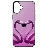 Cover in silicone Apple per iPhone 16+ Plus Fenicottero rosa scacchiere Case Cuore Animali Romantico Texture Design Uccello 512 GB Custodia Love Rosa