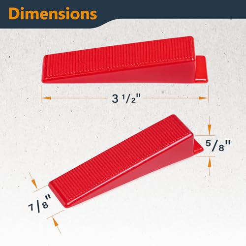Image of POWERTEC Tile Leveling System Reusable Tile Wedges 100 Pack for Floor and Wall Tile Installation, Tile Installation Kit for 1 /8 inch and 1 /16 inch Tile Spacers (71897)