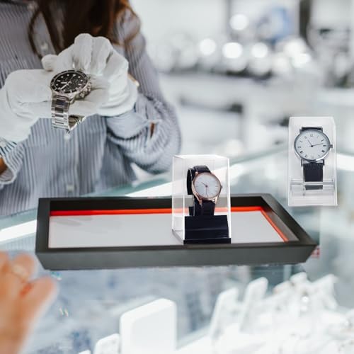 PH PandaHall 2 Farben Uhrenständerbox Uhrenbox Für Einzeluhren Acryl Armband Display Uhrengehäuse Uhrenaufbewahrung Ständer Für Herrenuhren