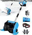WILIBUT Cordless Snow Shovel, 21V | 12-Inch | 4.5-Ah Battery Powered Snow Blower with LCD Display, Foldable Electric Snow Thrower, 20ft Throwing Distance (2 Battery & Quick Charger Included)