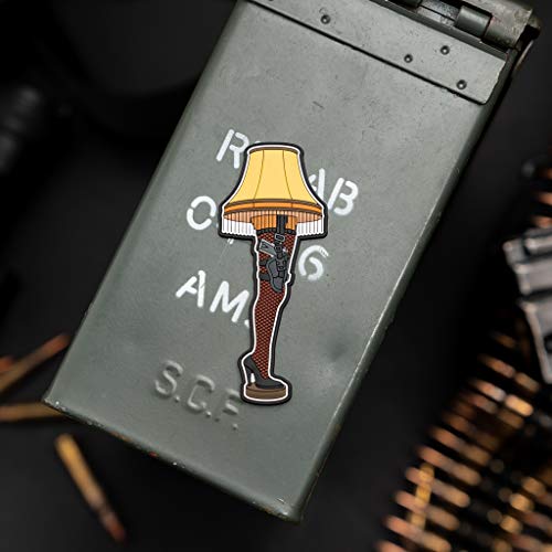 NEO Tactical Gear - A Christmas Story Tactical Leg Lamp PVC Rubber Tactical Morale Patch - Hook Backed with Loop Fastener Backing Attachment
