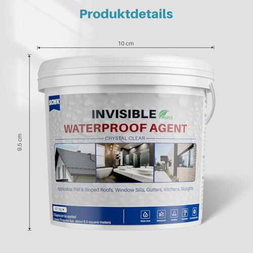 5000g Transparenter Wasserdichter Beschichtungsmittel, SCNK Klares Wasserdichtes Dichtmittel, Innen und Außen Dichtmasse Wasserdicht Leck Wasserdichter Universalabdichtung Unsichtbare Wasserdichtes