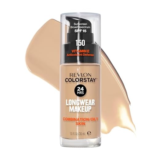 Revlon Liquid Foundation, ColorStay Face Makeup for Combination & Oily Skin, SPF 15, Medium-Full Coverage with Matte Finish, 150 Buff, 1 Fl Oz
