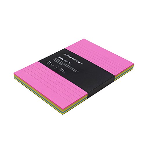 Image of myPAPERCLIP Memo Block, A6 (4.13 x 5.83 in.), Ruled, Multicolour (MB100A6-R Multicolour)