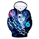 Lange Ärmel Sans Undertale Herren Damen Hoodies 3D Cosplay Spiel Halloween Kleidung Hoodie Sweatshirt Teenager Jacke (Color : F2, Size : XL)