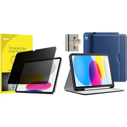 Funda y protector pantalla privacidad JETech para iPad 11 10 generación