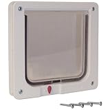 Perfect Pet Cat Flap Door with 4 way Lock Pet Door, 6 1/4 x 6 1/4' Flap Size