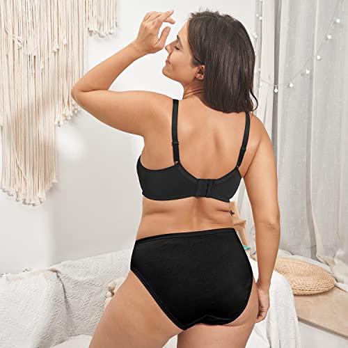 Wingslove Women's Full Figure Minimizer Bra Wireless Unlined Everyday Bra (Elegant Black,42D) #TOP23