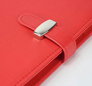 SUPERTOOL Refillable Notebook PU Leather Notebook with Loose-leaf Binder Classic Lined Notebook with Pocket and Pen Holder for Business Meetings Travel (A7, Black)