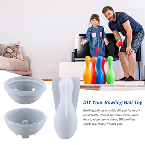Voyyphixa 3D Bowling Resin Moulds Silicone, Bowling Pin with Ball Epoxy Casting Moulds - Image 4