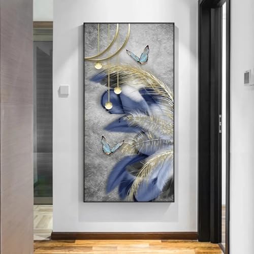Tableau d'art mural plumes et cerf pour créer un salon chaleureux et design au quotidien