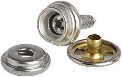 YMAISS 75pcs Fastener Screw Snaps, Marine Grade 3/8"Socket with Stainless Steel 5/8"Screw in Upholstery Snaps for Boat Canvas,Cover.