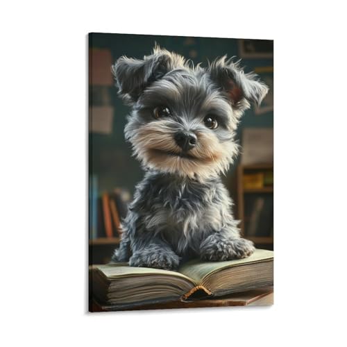 Impression sur toile Schnauzer de qualité supérieure pour décoration murale