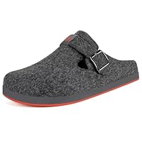 Gaatpot Men's Winter Slippers Women's Felt Clog Warm Mule Breathable House Shoes,Grey A,UK5=CN38