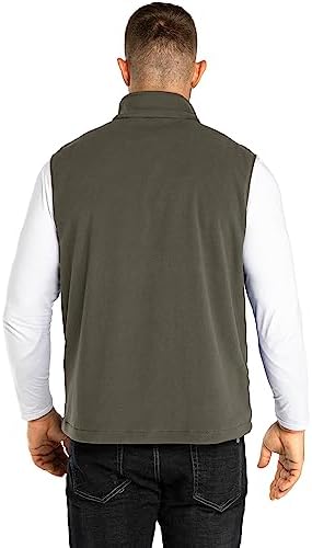 33,000ft Men's Fleece Gilets Lightweight Sleeveless Jacket Vest Windproof Bodywarmer Outerwear Golf Gilet With Zip Pockets for Hiking Cycling Running
