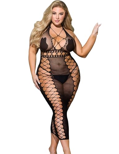 comeondear Bodystocking Sexy Femme Érotique Hot Grande Taille Lingerie Sexy Résille Tenue Coquine...
