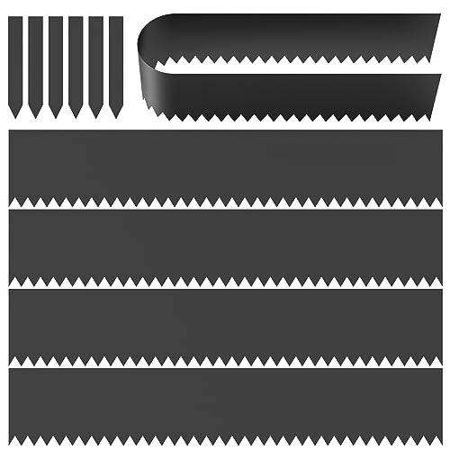MESTYL 19 FT Metal Landscape Edging Kit, 5PCS 46"x8" Galvanized Steel Garden Edging Border with Stakes, Flexible No-Dig Lawn Edging, Easy Install for Lawn, Yard, Flower Bed, Black by mestyl - Used condition - US$37.67