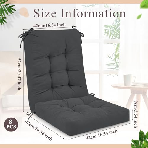 Image of Juexica Dark Gray 17 x 17 Inch 4 Sets Outdoor Patio Chair Cushion