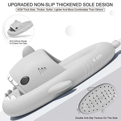 Mumik Shark Slides For Kids, Upgrade Shark Slippers Cloud Shark Slides Non-Slip Thick Sole Shark Sandals Comfy Cute Slide Quick Dry Shark Shoes #TOP2