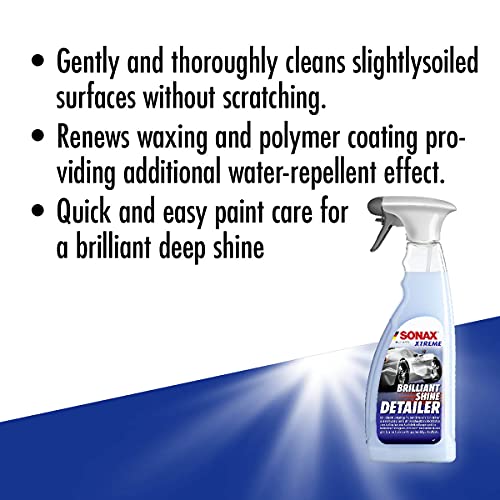 SONAX Brilliant Shine Detailer (750 ml) – Szybka i łatwa pielęgnacja lakieru zapewniająca wspaniały głęboki połysk. Poprawia i chroni wykończenie lakieru. | Nr artykułu 02874000-810, niebieski