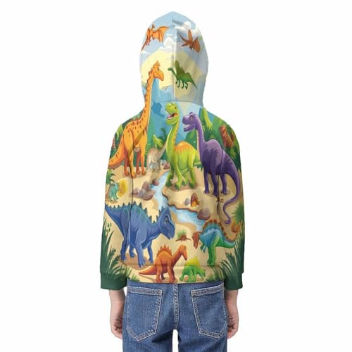 Sweat capuche dinosaures garçon pull confortable motif 3D ado 11-13 ans - 6