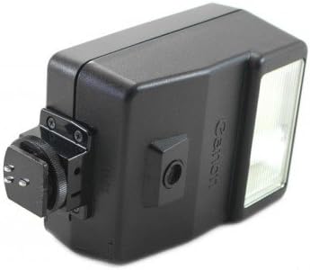 Side view of the Canon Speedlite 155A showing controls and battery compartment